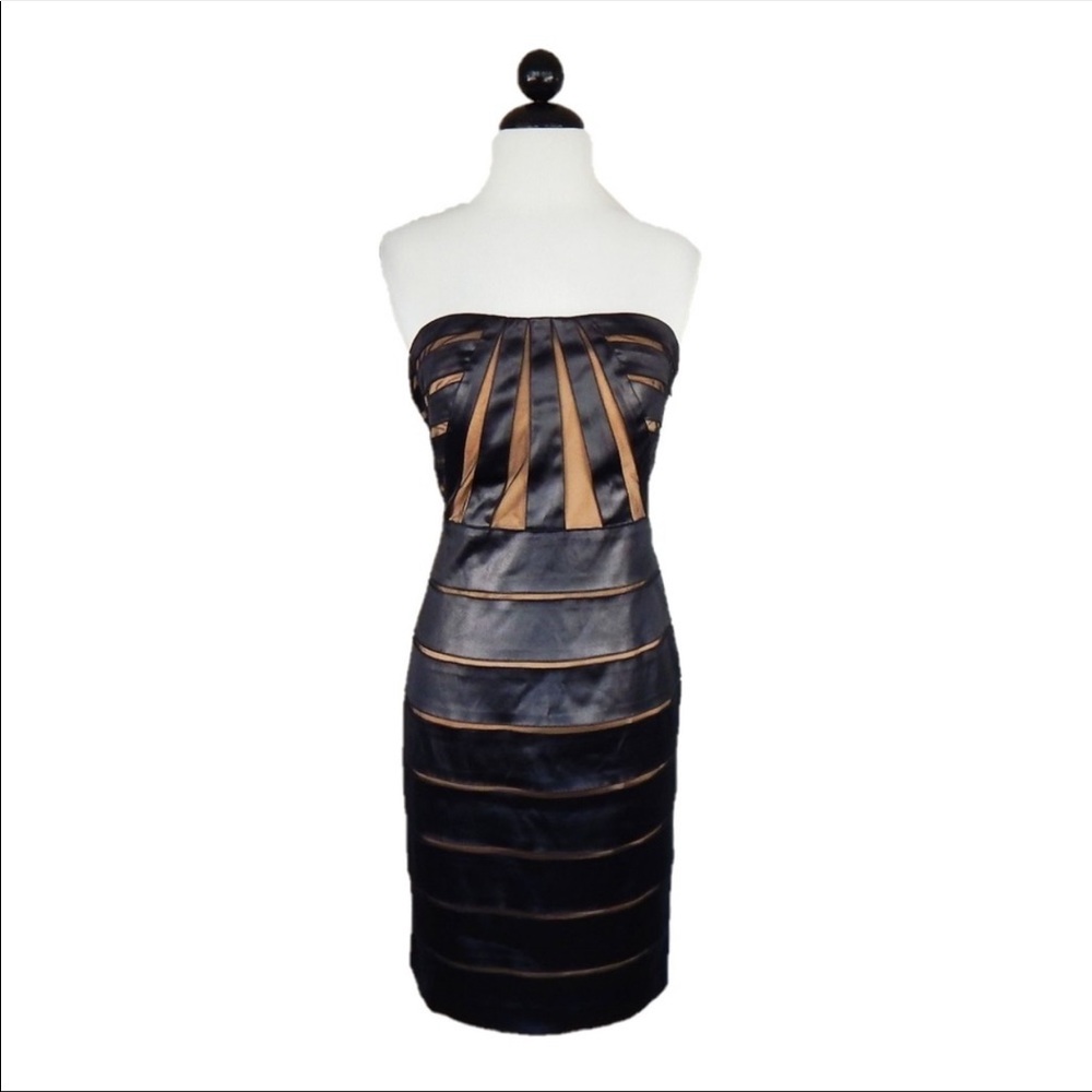 Black and Nude Strapless Dress